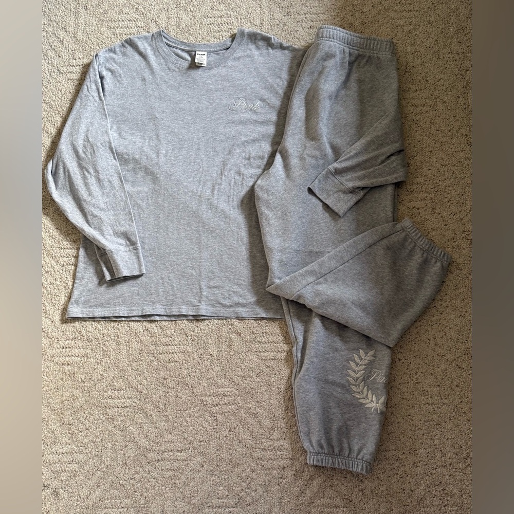 Victoria’s Secret Pink Grey Shimmer Sweatset